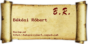 Békési Róbert névjegykártya